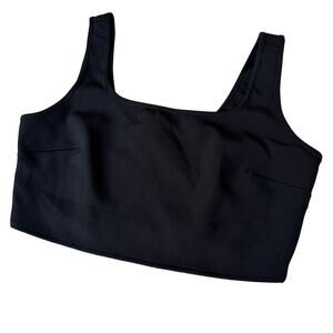 Sincerely Jules NWT Black Square Neck Sleeveless Side Zip Crop Top Size S